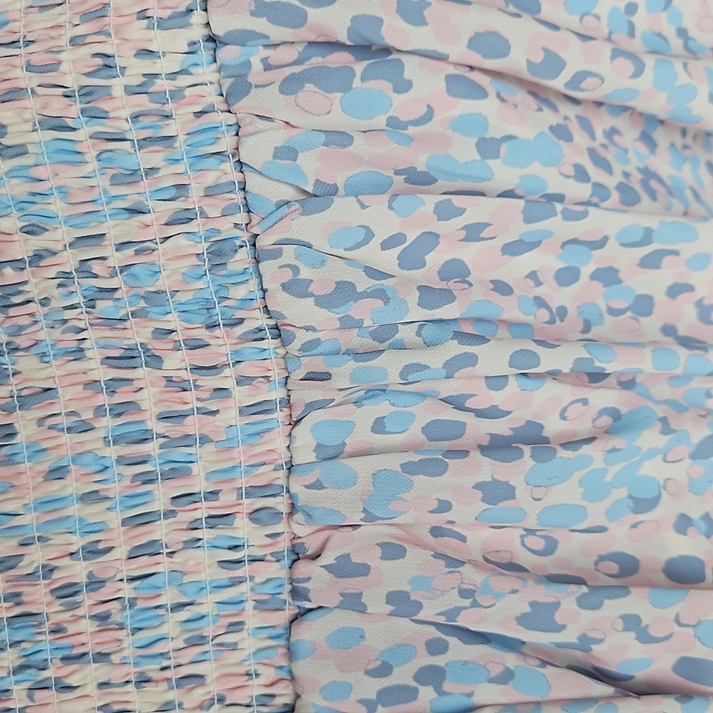 AQUA - Smocked Sleeveless Pastel Abatract Print Top Sixe XS - Picture 4 of 4